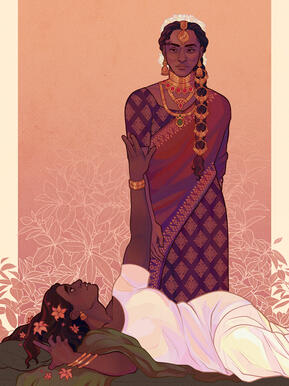 The Jasmine Throne by Tasha Suri fanart (2024).